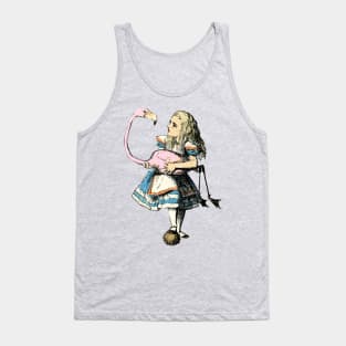 Vintage Alice In Wonderland Flamingo Croquet Game Tank Top